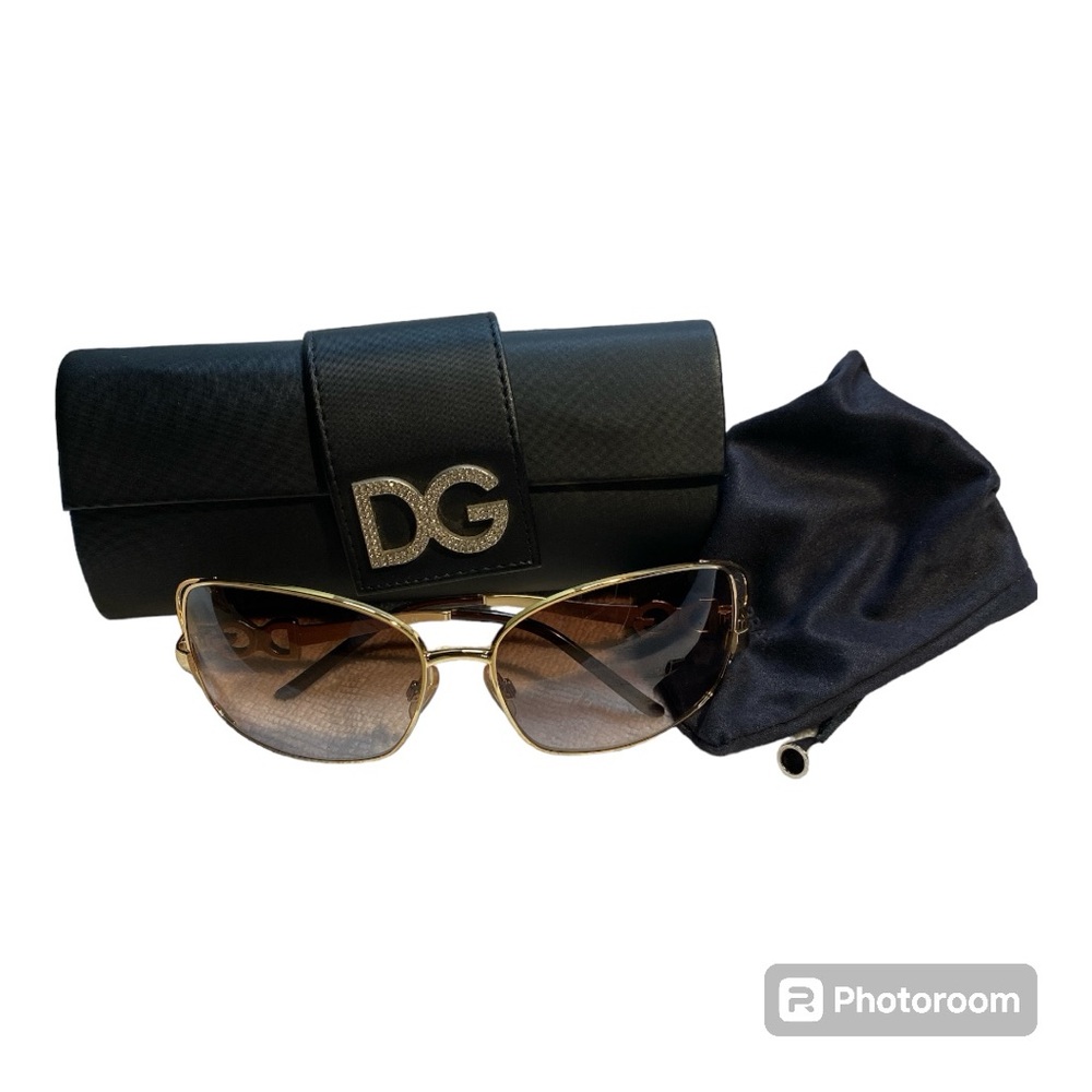 DOLCE & GABBANA authentic Gemstone/Gold colored sunglasses - case and dust bag